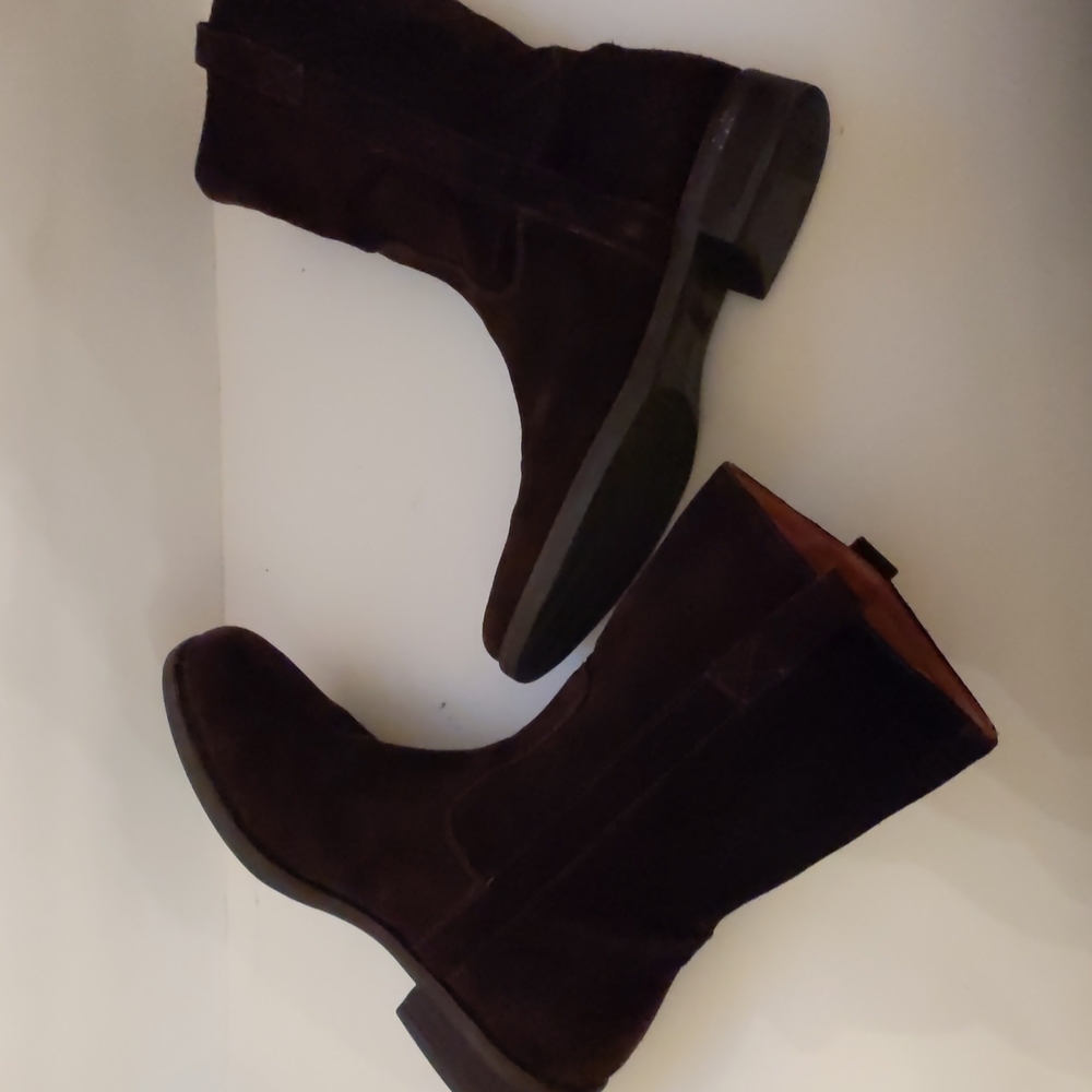 J. Crew chocolate brown suede riding boots-sz 9 - Picture 4 of 11